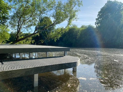 Jetty with GRP Grid and Curved Edge